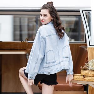 Buy cheap Spring Summer Sequin Nail Bead Loose Denim Jacket For Women product