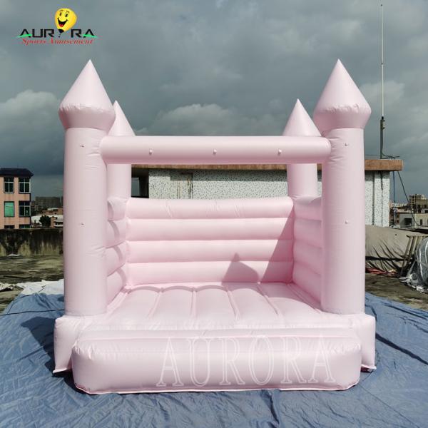 Quality Pastel Pink Inflatable Bounce House Inflatable Jumping Castle Custom Logo for sale