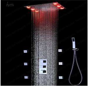 Stainless Steel Shower Wall Faucet Multi Angle Adjustment Rainfall Shower Head Size 360*500MM