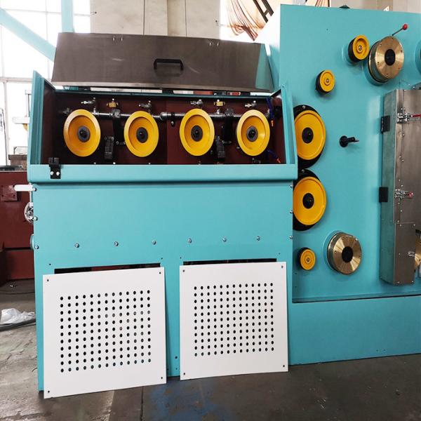 PLC Copper Wire Production Line Fully Automatic Dual Reel Take Up Horizontal Wire Drawing Machine