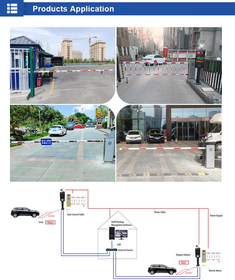 RFID Automatic Parking Barrier Gate LPR Parking Garage Barrier Gate