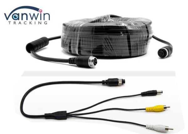 Quality 15M M12 4 PIN Camera Video Cable RCA Adapter FCC DC12V For MDVR System for sale