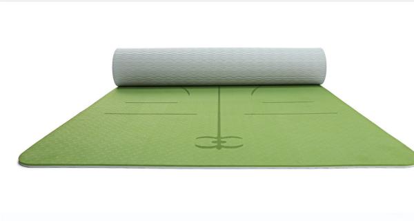 yoga mat with alignment lines, yoga mat with alignment marks, yoga mat with