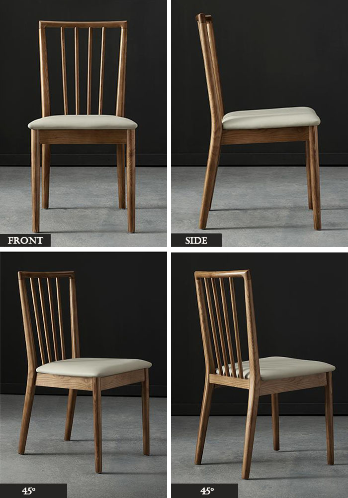 Contemporary Design High Back Upholstered Dining Chair Made of Ash Wood for Restaurant and Hotel