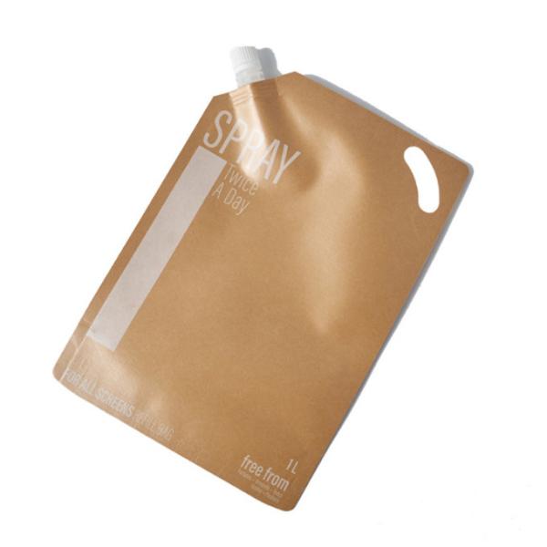 Quality Perfume Kraft Paper Custom Printed Stand Up Pouches Aluminum Foil Liquid Food Spout Pouch for sale