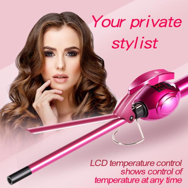Quality Automatic Rotating Magic Electric Hair Curler , Magic Hair Curling Iron With LCD Display for sale