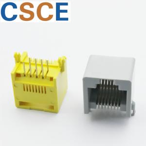 Buy cheap 90 Degree RJ45 Jack 10 / 100 Base Customized Color Thru Hole R/A Mounting product