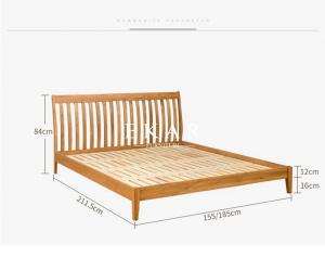 China New Modern Simple Design King Size Oak Solid Wood Bedroom Furniture Nordic Bed on sale