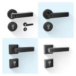 Simple Black Intelligent Bluetooth Door Lock Fingerprint Bluetooth Remote