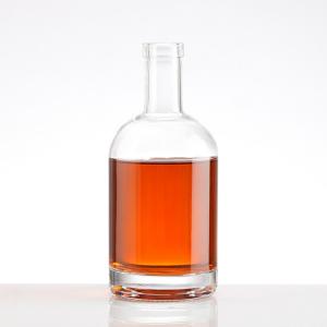 China Round Transparent Mini Whiskey Wine Glass Vodka Whiskey Bottle with Cork Cap 100ml on sale