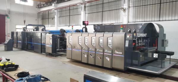 Full Automatic Flexo Folder Gluer Machine Trimming Corner Cutting Counting