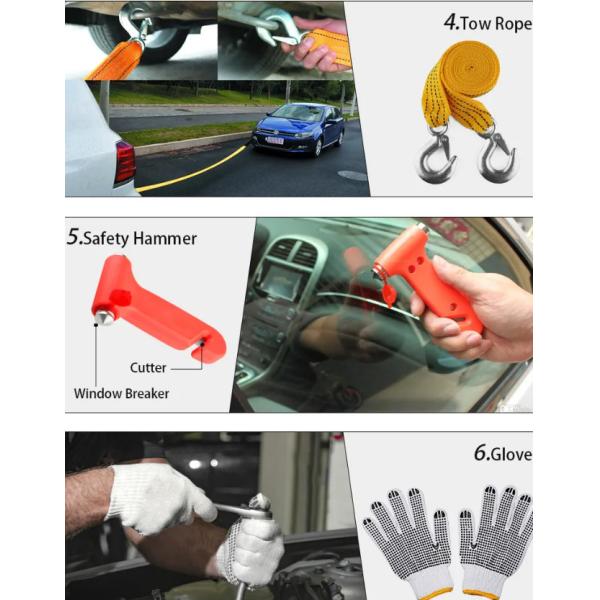Reflective Metal Tin Auto-use Car First Aid Kit with 3 Years Shelf Life for Roadside Emergencies