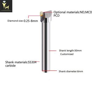 China CNC Machine 0.25mm MCD PCD Diamond Milling Tools on sale