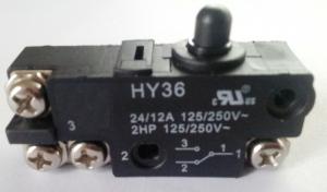 Micro Electric Power Switch , Black Round Cap Push Button Power Switch AC