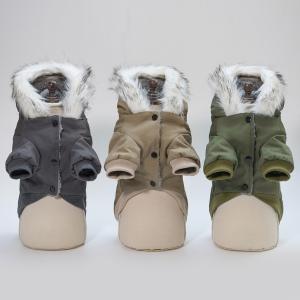 Solid Color Luxury Puppy Winter Clothes S-XXL Cat Dog Winter Coat With Hood