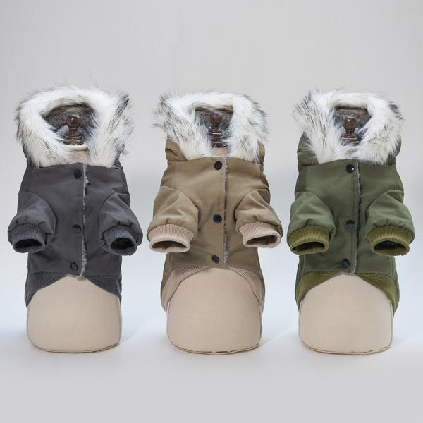 Quality Solid Color Luxury Puppy Winter Clothes S-XXL Cat Dog Winter Coat With Hood for sale