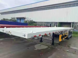 China CIMC 40/45ft Steel 4Axle Oversized Containerized Cargo Extendable Flatbed Trailers on sale