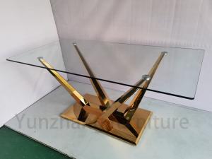 Buy cheap Rectangle Dining Table With Clear Glass And Simple Base product