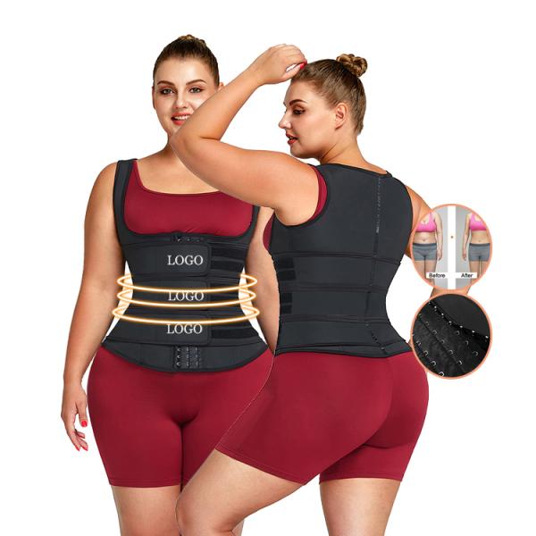 OEM Waist Trainer HEXIN Black Shaping Front Hooks Adjustable Straps 25 Steel Boned Vest