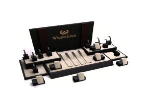 China Luxury Custom Logo Watch Display Stand MDF PU Leather Customized Size on sale