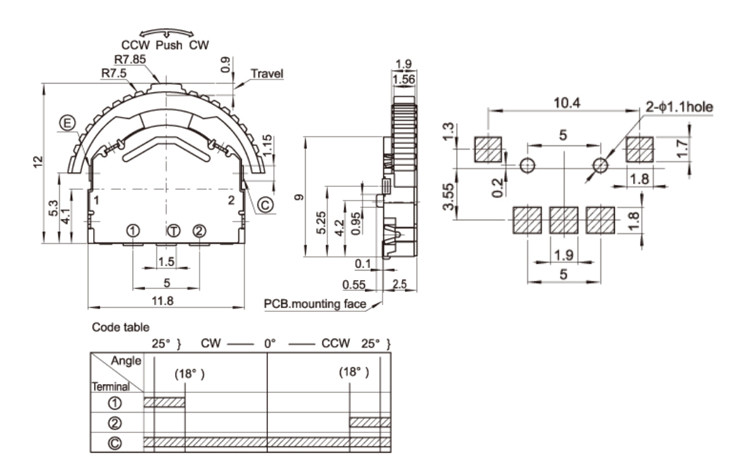 PCB Micro Push Switch Lever And Push Operation Type With Center Push Tactile Switch