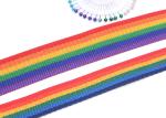 T008 Rainbow Stripe Polyester Webbing Trim