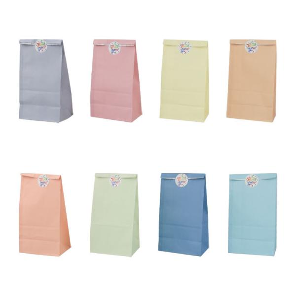 Quality Brithish Style Grid Pure Color Kraft Takeaway Biodegradable Paper Bags 9g/Pcs for sale