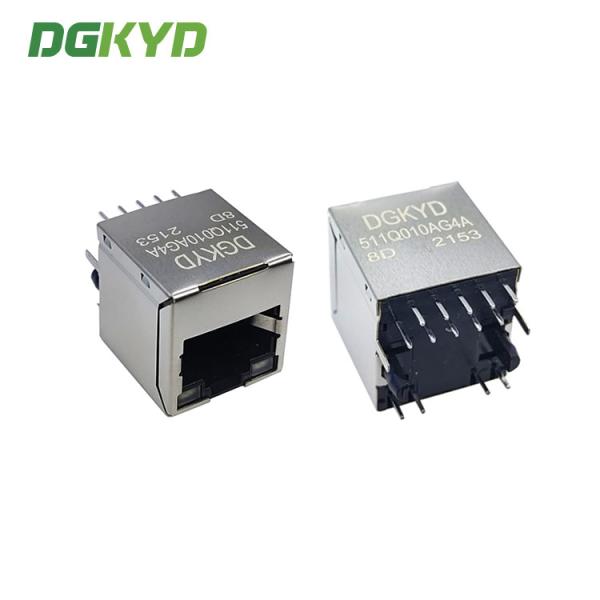 Quality Single Port 180 Degree 10P8C RJ45 Modular Connector Gigabit Ethernet Filter for sale