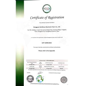 Shenzhen Zenithsun Electronics Tech.CO.,LTD Certifications