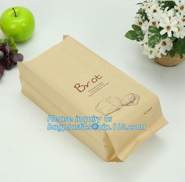 Custom Printing Recycled Brown Kraft Paper Bags,Custom Printed Factory Glassine Paper Bread Small Brown Bag, bagease
