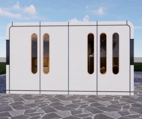 Quality One Bedroom Apple Capsule House Prefabricated Pod 12KW Customized for sale