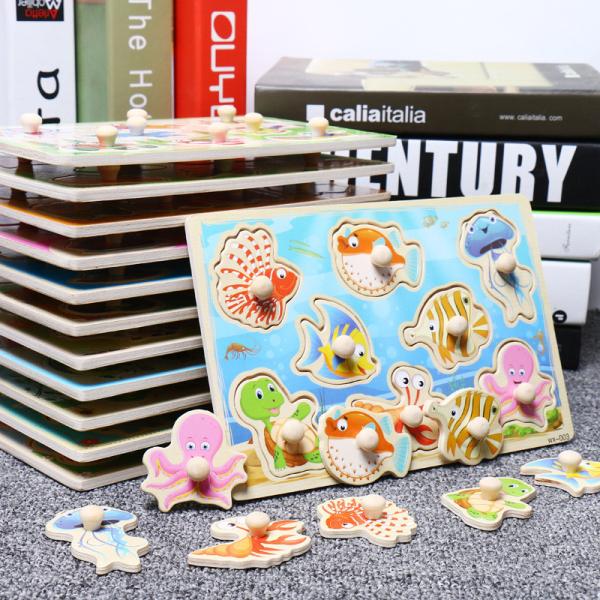 Quality 15cm Traffic 3d Wooden Block Puzzle Toys Montessori Block Set for sale
