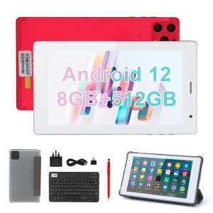 C idea 7 Inch Android Smart Tablets 8+512GB Quad Core WiFi Tablet HD Touch Screen CM513(Red)