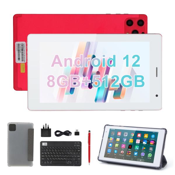 Quality C idea 7 Inch Android Smart Tablets 8+512GB Quad Core WiFi Tablet HD Touch Screen CM513(Red) for sale