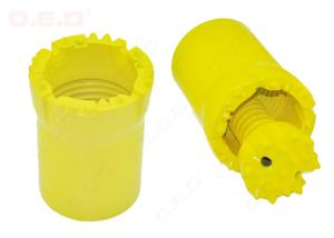 Tungsten Carbide Single Tube Crown Drill Bits , Overburden Casing Thread Button Bit