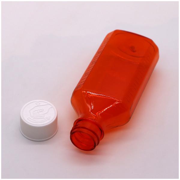 100cc PET Amber/Orange Maple Cough Syrup Oral Liquid Bottle with CRC Cap and Heat Seal