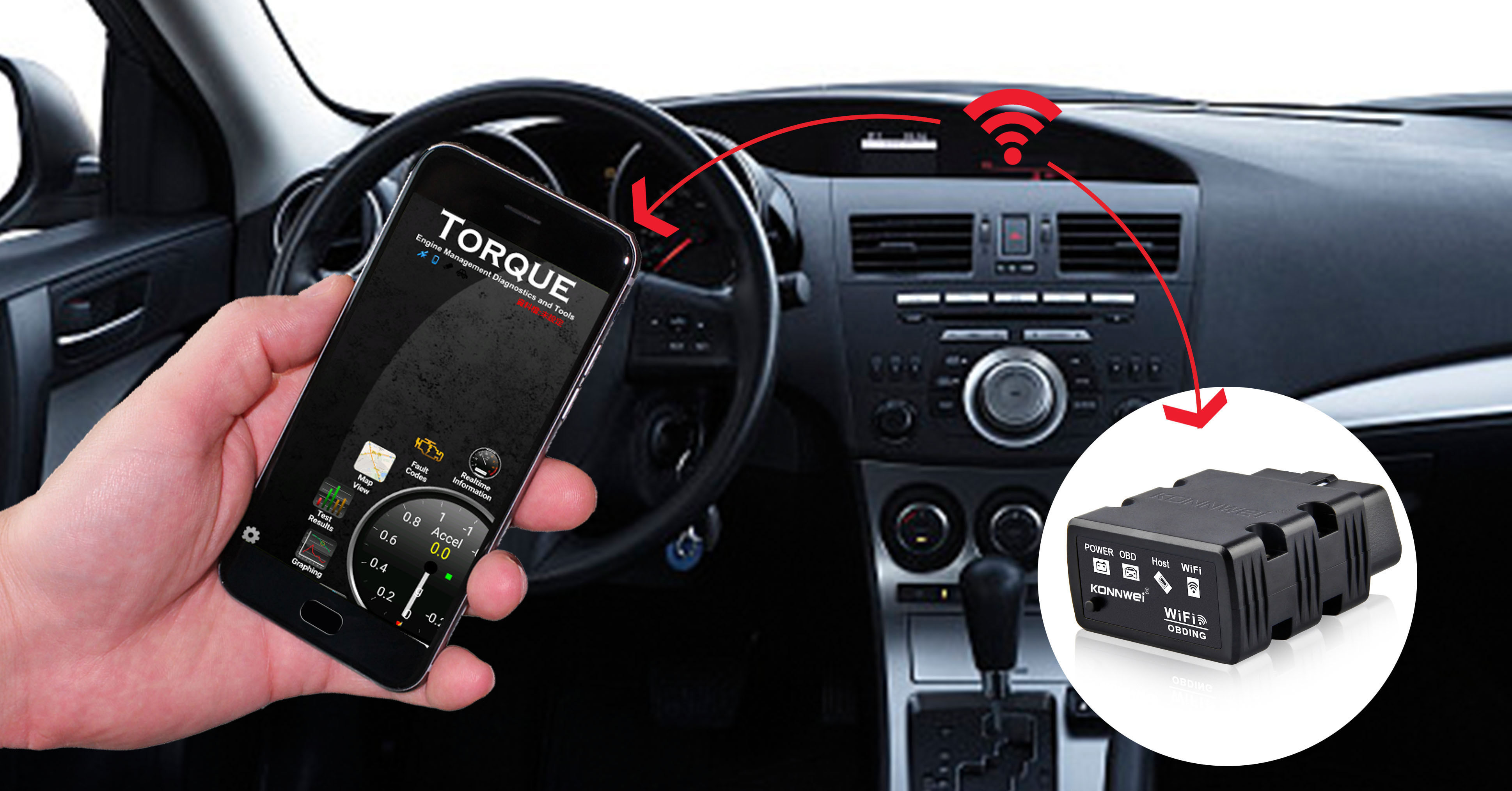 Green Wifi Car Diagnostic Tool Elm327 Wifi Obd2 Obdii Android And IOS System