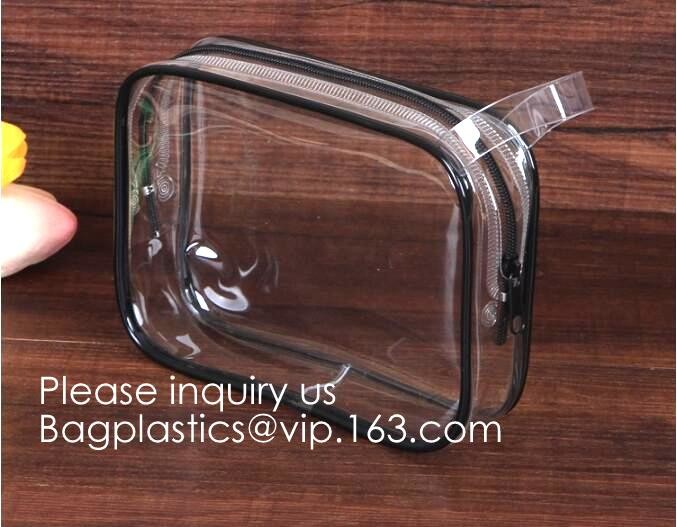 Multi-Purpose Water Resisitant Clear PVC Organizer Bag Pouch with Zipper Closure,Document File Bill Zipper Bag Pencil Po