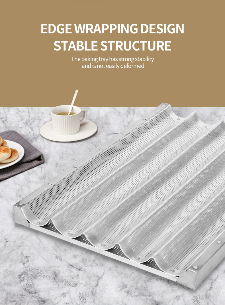 Professional Non-Stick Coating Aluminum Alloy French Bread Baking Tray Mold