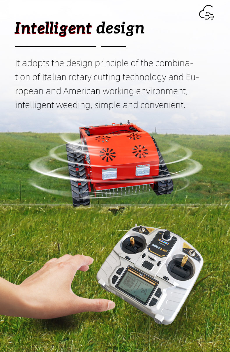 7.5Hp Engine Power Electric Automatic Lawn Mower Crawler Intelligent Design