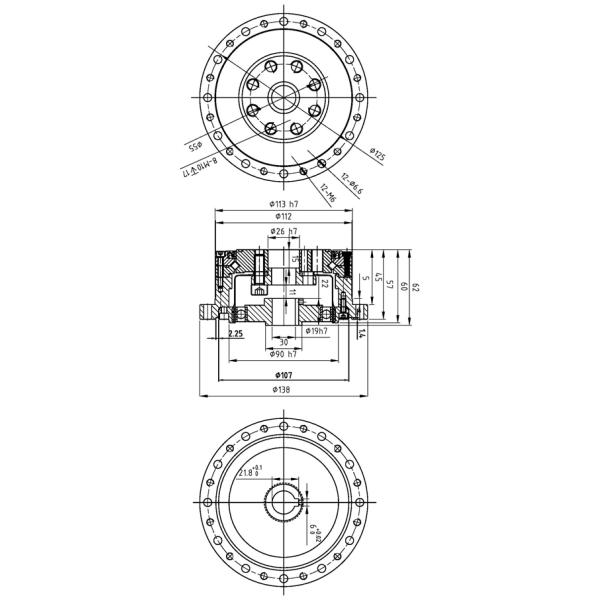 Metal 25 Harmonic Drive Reducer High Precision For Multi Axle Robots