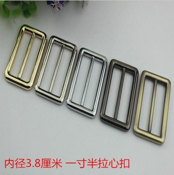 Quality New product 38 mm hanging brush anti brass color zinc alloy metal slide adjustable buckles for bag hardware for sale
