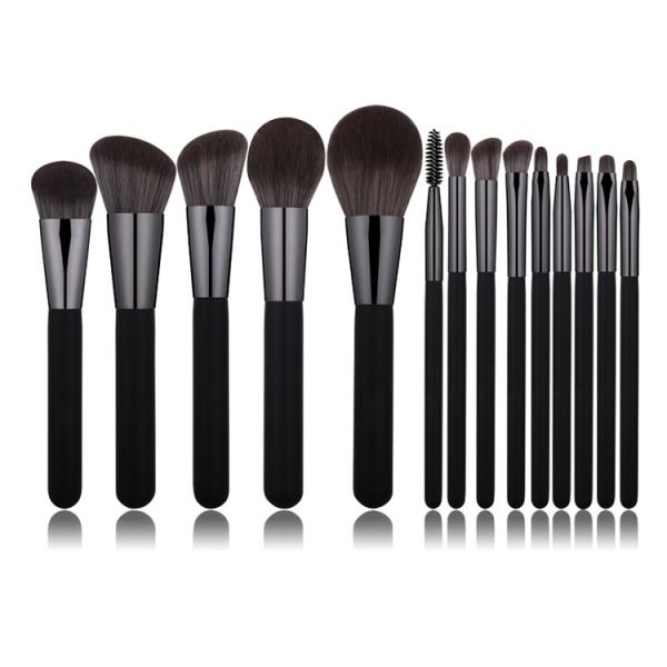 Quality Fluffy Vegan Synthetic Glitter Make Up Brush Set Custom Label For Face for sale
