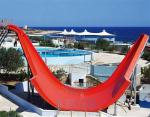 Banana Shape Water Park Slide Multicolour 12 Meters Pendulum Water Slide