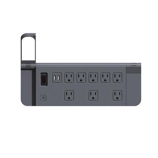 Quality 7 outlet Power Strip and Extension Socket With Circuit Breaker 2 Type C LED Light 2*7W 500 Lumin 2 Rotating 180° for sale