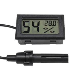 China Mini Probe Digital LCD Thermometer Hygrometer Humidity Temperature Meter Indoor Display Black on sale