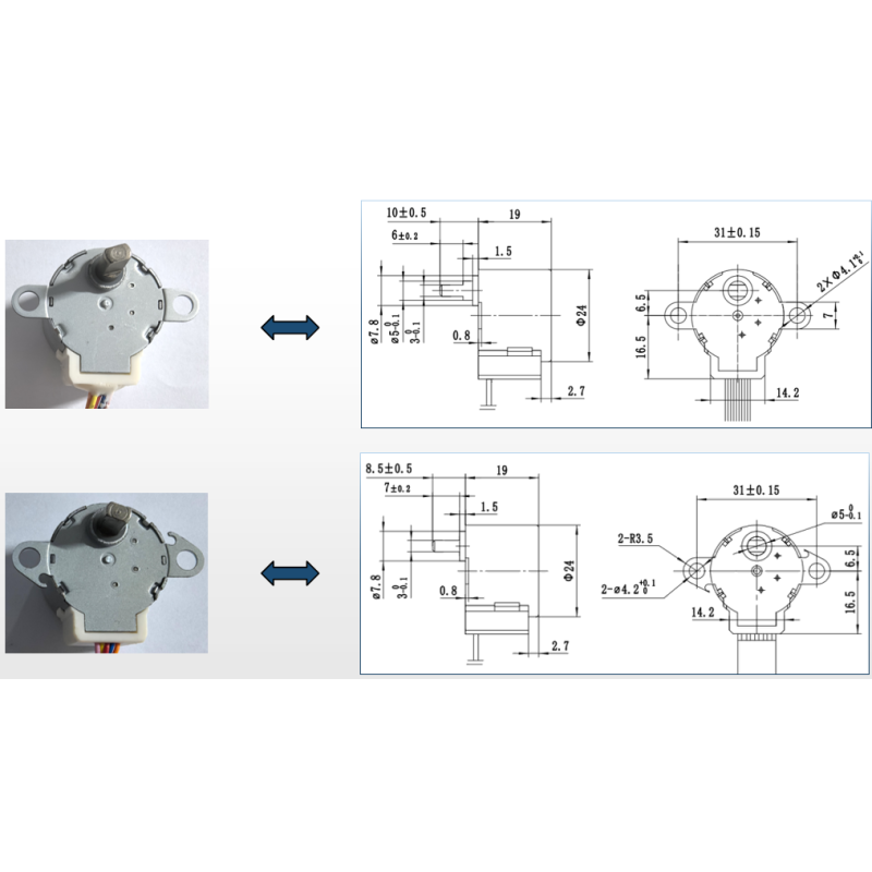 High Torque Permanent Magnet Synchronous Motor with 5V DC and 24BYJ48 12V DC Geared Motor System for Precision Control