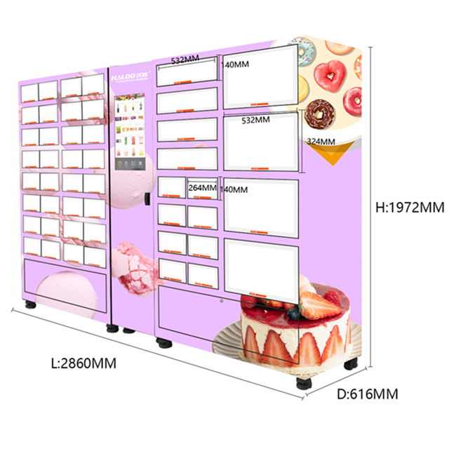 Self Service Automatic Locker Vending Machine With 4℃ Cooling Refrigeration