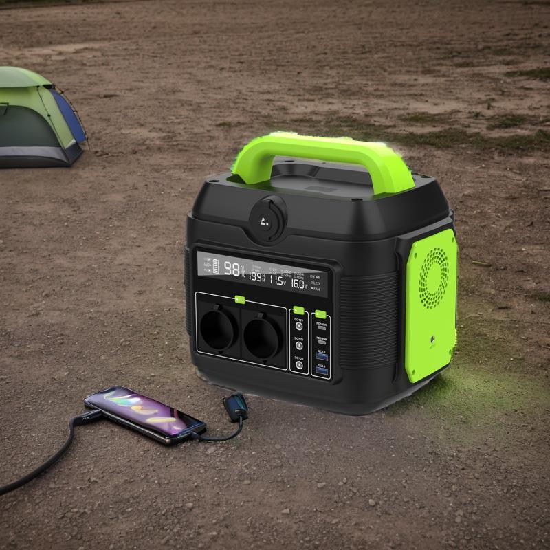Outdoor Camping Travel RV Energy Storage Power Station Multi-Function Output 600W Mobile Power Station Balcony Charging Treasure Generator