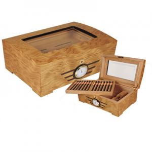 Buy cheap wooden cigar humidors, hinge & clasp, cedar wood pallet, with lock product